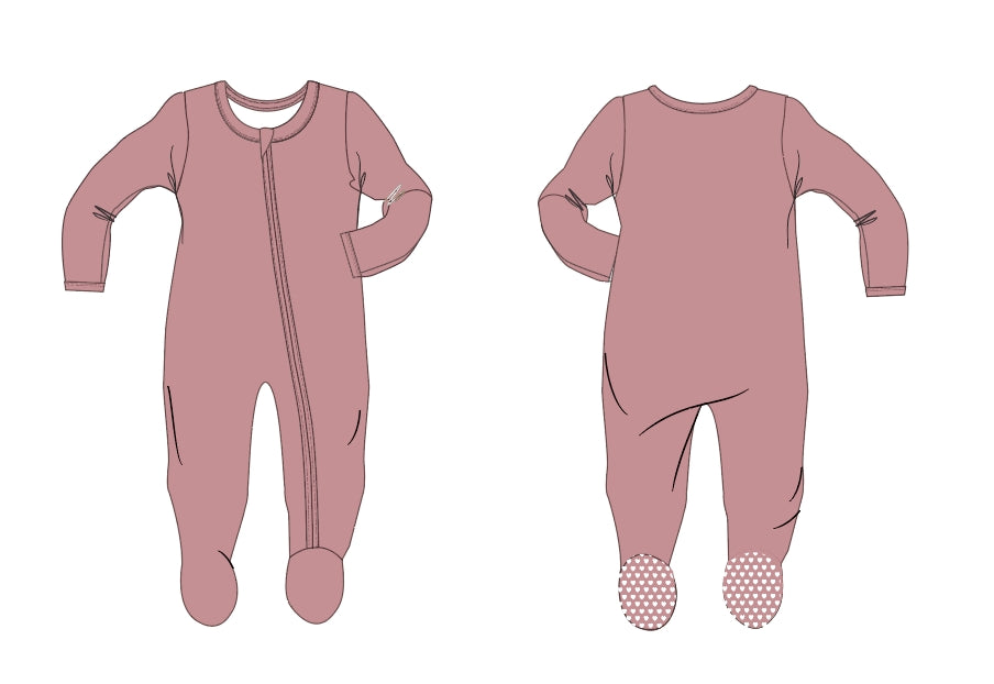 Dusty Rose Snuggles - Footie